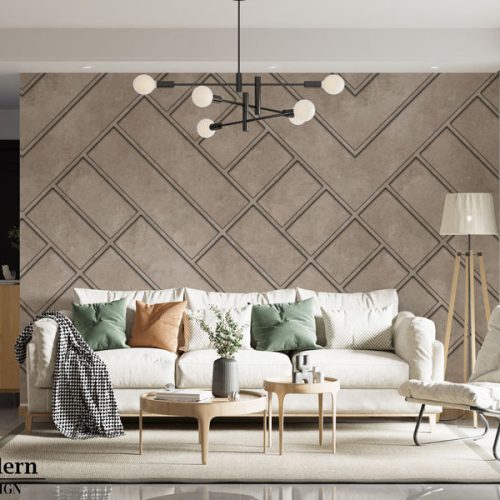 W2344 טפט גאומטרי חום