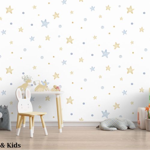 Mock up wall in the children's room in cream color wall background .3d rendering
