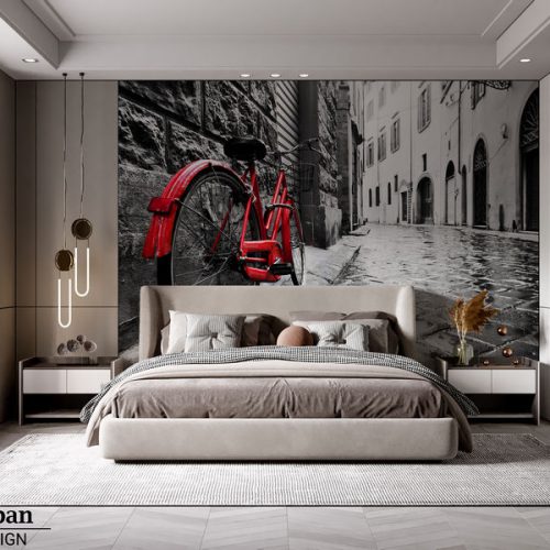 W5164 טפט אופניים לחדר שינה